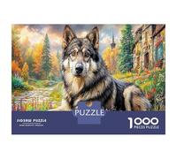 Huskys Sibériens 1000 Piece Carton Solide Loup Majestueux Coffret Puzzle Adultes/Enfants 12+ Compétences Logiques Jeu Fête Coffret Cadeau Indispensable 70x50cm/1000pcs