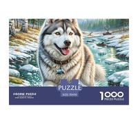 HuskysibérienPuzzle The Art of Colour: We are Better at Home - Animaux mignons1000 Pieces, Full Colour Series, Perfectly Matching Pieces, for Adults and Children from 12 Years 70x50cm/1000pcs