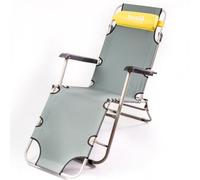 Husla 73920 Solid Garden Lounger, Coucher de Soleil avec Coussin, Pliable, Facile à Transporter, matériau résistant à la saleté, Couleur Gris Chaud