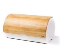 Husla 73944 Bread Bin, Bamboo Wood/Metal, Modern, Food Safe, White