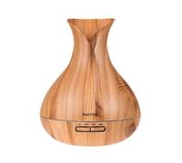 Huslog Aromathérapie ultrasonique RGB Air Hydridiser Capteur ultrasonique Diffuseur, Grain de Bois, Tragbar, Marron Naturel