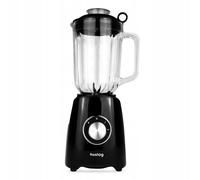 Huslog Blender 1200W, Bol Verre 1,5L, 6 Lames Inox, 2 Vitesses + Pulse, Fonction Ice-Crush, Ouverture Couvercle, Protection Surchauffe, Mixeur Puissant pour Fruits et Légumes, Noir