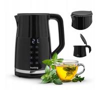 huslog Bouilloire électrique 1,7 l 2200 W avec réglage de la température et panneau tactile - Design rétro, écran LED, 4 programmes, 13 niveaux, Keep Warm 2h, Cool Touch, acier inoxydable 304, sans