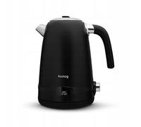 huslog Bouilloire rétro 1,7 l 2200 W avec réglage de la température, écran LCD, 7 niveaux de température 40-100 °C, Cool Touch, acier inoxydable SUS304, base à 360 °, sans BPA, noire