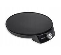 Huslog Crêpière Électrique 1200W, Ø29 cm, Revêtement Antiadhésif, Température Réglable, Bord Relevé, avec Spatule Bois et Répartiteur, Noir - Parfaite pour Crêpes, Pancakes, Tortillas et Tacos
