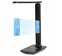 huslog Lampe de bureau Lampe de chevet Lampe de table à dessin Horloge Chargeur inductif LED Smart, Noir