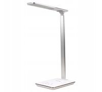 Huslog Lampe de Bureau LED Dimmable, 5 Luminosités & 3 Températures, Protection des Yeux, Contrôle Tactile, Minuterie, Chargeur Induction, Bras Flexible, Économie d’Énergie, Blanche