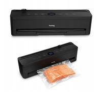 huslog Machine à emballer sous vide, automatique, 110 W, avec double soudure de 32 cm, coupe-film et compartiment à rouleaux, pour sacs et récipients, Dry/Moist/Pulse, écran LED, fonction sous vide et