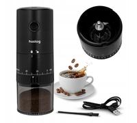 huslog Moulin à café électrique sans fil 30 W - Broyeur conique avec broyeur en céramique, batterie USB-C 2000 mAh, degré de mouture réglable, moulin à expresso portable pour la maison et les voyages