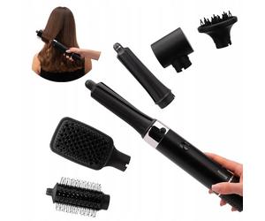 huslog Multistyler 6w1 Brosse soufflante à air chaud 1200 W avec technologie ionique, brosse à air chaud et fer à friser, 3 niveaux de température, câble rotatif à 360 °, pour sécher, lisser et