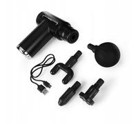 Huslog Pistolet de massage Masseur musculaire avec 4 têtes de massage, 6 niveaux d'intensité, silencieux & portable, recharge USB-C, pour le dos, les jambes, les épaules & les pieds, sac de transport