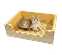 Husoiuy Bac à litière pour Lapin,Anti-Renversement avec Grilles en Acier Inoxydable et Entrée Basse - litière Chinchilla - pour Chinchilla, hérisson, Souris, écureuil, Gerbille, Maison et animalerie