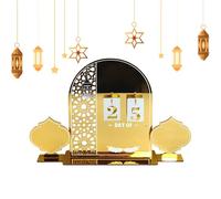 Husoiuy Calendrier de Décompte Festif | Décoratif Compte à Rebours pour Fêtes du Moyen-Orient - Décoration Festive en Acrylique pour Fêtes | Décoration d'Intérieur Maison pour Bureau Étagère Cheminée