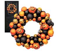 Husoiuy Couronnes d'halloween pour Porte d'entrée, Boules de Couleur de Couronne d'halloween - Ornement de fenêtre de Citrouille de Couronne d’Automne | Décorations de Couronne d'halloween pour pièce