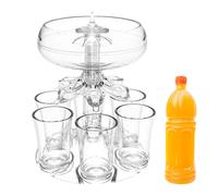Husoiuy Distributeur De 6 Verres À Shot Avec Support | Distributeur De Boissons En Verre Amusant - Accessoire De Bar Et De Fête En Acrylique