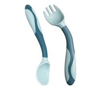 Husoiuy Ensemble De Couverts Pour Bébé - Cuillère Et Fourchette De Sevrage | Set Manger Ergonomique Premiers Repas Garçons Filles Sevrage Nourriture Solide Garderie