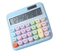 Husoiuy Grande Calculatrice - Calculatrice 12 Chiffres à Grands Boutons - Écran Inclinable à 15 Degrés avec Affichage LCD de 13 cm Machine à Additionner Colorée pour Finance Comptabilité Bureau