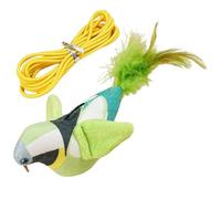 Husoiuy Jouet Oiseau pour Chats,Jeu De Gazouillis Simulé - avec Corde Jouet Oiseau Électrique | pour Pratique D'Instinct Entraînement D'Agilité Recherche De Nourriture Gestion du Poids