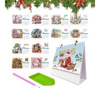 Husoiuy Kit Art Diamant Calendrier 2026, Calendrier Mensuel d'Art de Pierres Précieuses, Fournitures Fête Voyage, Idée Cadeau pour Fête