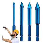 Husoiuy Mèches Excentriques Dentelées | 4 Pièces Accessoires pour Outils Électriques en Acier Allié - Jeu de Forets à Ciment,Pour Béton Carrelage Brique Bois Construction Rénovation