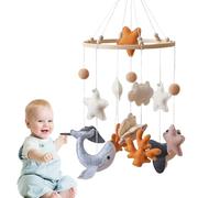 Husoiuy Mobiles pour Lit Bébé | en Feutre,Jouets Suspendus Animaux Marins en Felt Cartoon Décoration Chambre Fille Garçon