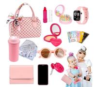 Husoiuy Pochette de Jeu pour Petites Filles | Sac À Main Bébé avec Maquillage Jouet,Jeu de Rôle Princesse Déguisement Enfant 3 6 Ans