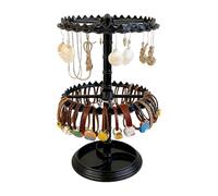 Husoiuy Porte-bijoux Organisateur | Support Rotatif Double Couche,Support pour Colliers - pour Studs Bracelet Salle de Bain Dortoir Noël Halloween Commode Placard Femmes Filles