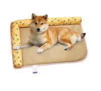 Husoiuy Tapis rafraîchissant pour chien | Lit respirant pour chat | Tapis de niche pour l'été | Tapis en rotin pour chat pour l'été - Tapis rafraîchissant pour chiot pour temps chaud dans le salon, le