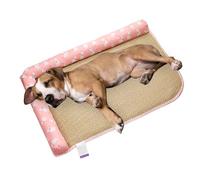 Husoiuy Tapis rafraîchissant pour chien | Lit respirant pour chat | Tapis de niche pour l'été | Tapis en rotin pour chat pour l'été - Tapis rafraîchissant pour chiot pour temps chaud dans le salon, le