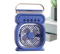 Husoiuy Ventilateur Portable avec Brume,Petit Ventilateur de Bureau Portable | Silencieux Rechargeable Humidificateur Circulateur d'Air avec Veilleuse pour Chambre Camping Cuisine Maison Pêche Plage