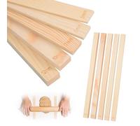 HUSOUE Lot de 10 outils de poterie, accessoires de poterie, plaques en bois rectangulaires, guides de rouleau à pâte, outils d'argile pour poterie, argile polymère, épaisseur (5 tailles)