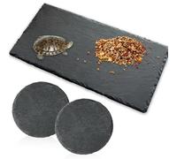 HUSOUE Lot de 3 plates-formes pour tortue - Plateforme de roche en ardoise pour reptiles - Plateforme de repos pour tortue, lézard, gecko