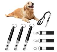 HUSOUE Lot de 3 sifflets pour chien - Rütter - Haute fréquence - Silencieux - Aide à l'éducation pour chien - Sifflet réglable contre les aboiements - Avec cordon