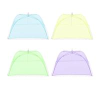 HUSOUE Lot de 4 Caches Aliments Pliables, Protection Anti-Mouches et Insectes, 12 Pouces, Filet Respirant pour Repas, Fruits, Gâteaux, Barbecue, Intérieur et Extérieur