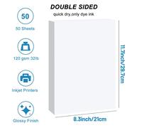 Husper A4 Papier Photo Brillant Double Face 50 Feuilles 120/140/160/180/200/240/260/300Gsm Pour Imprimante À Jet D'Encre Papier D'Impression Brillant