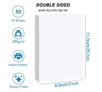Husper A4 Papier Photo Brillant Double Face 50 Feuilles 120/140/160/180/200/240/260/300Gsm Pour Imprimante À Jet D'Encre Papier D'Impression Brillant