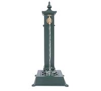 HUSPOO Colonne d'eau en fonte rétro - Robinet de jardin avec adaptateur - Robinet autoportant monté au sol 73 cm pour citerne d'eau de pluie, cour et parcs, vert, 30,5 x 33 x 73 cm