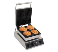 HUSPOO Gaufrier 4 compartiments 1750 W, machine à gaufres commerciale 50-300 °C, anti-adhésif, électrique, avec minuterie, pour cafés et ménages