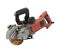 HUSPOO Rainureuse murale professionnelle 4800 W - 6200 tr/min - Aspiration de la poussière - 5 lames diamantées - Profondeur de coupe 41 mm - Pour béton/brique - 45 x 14 cm - Rouge