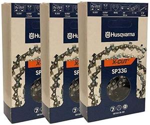 Husqvarna Lot de 3 chaînes OEM SP33G X-Cut .325 .050 80DL 50,8 cm 581643680