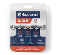 Husqvarna X-Cut S93G Chaîne de tronçonneuse de 35,6 cm, pas de 9,5 mm, calibre 1,27 cm, 52 maillons de rechange, pré-étirée et faible retour, gris