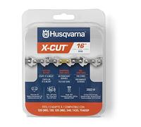 Husqvarna X-Cut S93G Chaîne de tronçonneuse de 40,6 cm, mini pas de 0,95 cm, calibre 127 cm, lame de rechange à 56 maillons d'entraînement, pré-étirée et faible retour, gris