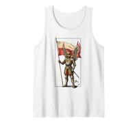 Hussard ailé Drapeau polonais Guerrier Armure Patriote Histoire Art Débardeur