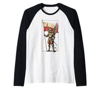 Hussard ailé Drapeau polonais Guerrier Armure Patriote Histoire Art Manche Raglan