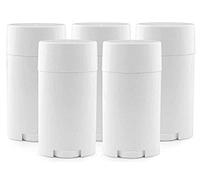 Hustar 15 ml Contenant Support Plastique Vide Rechargeable Déodorant Baume à Lèvres Tubes Brillant à Lèvres, blanc, Lot de 5