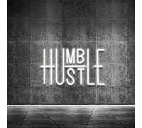 Hustle Enseigne néon LED pour décoration murale, décoration de fête, alimentation USB, luminosité réglable pour bureau, cave, salle de jeux (grappe, blanc)