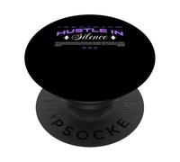Hustle in Silence - Streetwear à la Typographie Urbaine PopSockets PopGrip Adhésif