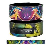 Hustlers Only Anime Ceinture à levier en cuir de 10 mm pour soulevé de terre, dynamophilie et bodybuilding pour soutien dorsal pour homme et femme (L, bleu inspirit)