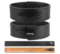 Hustlers Only Ceinture d'haltérophilie avec boucle à levier en cuir véritable pour le gym, idéale pour les soulevés de terre, l'haltérophilie, entraînement avec poids, ceinture de 10 mm d'épaisseur