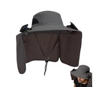 Hut mit Ventilator - Sonnenhut 2 Solarventilatoren Breite Krempe Faltbar Atmungsaktiv | Kopfbedeckung Solar Damen Herren UV-Schutz 55x25cm Outdoor | Wandern Angeln Urlaub Reisen Sommer Garten